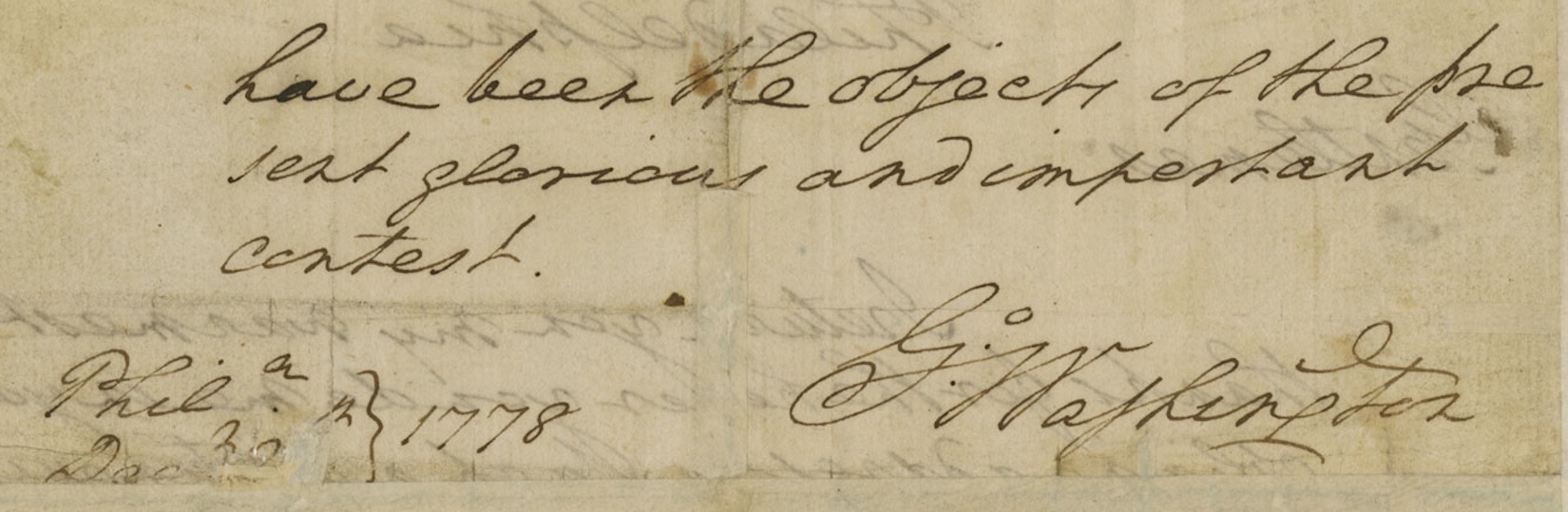 George Washington autograph 1778