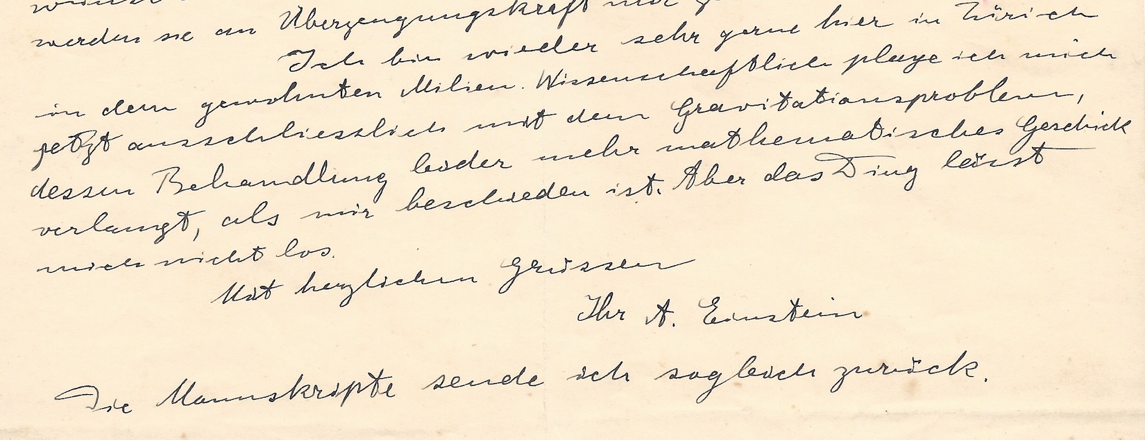 Einstein signed letter