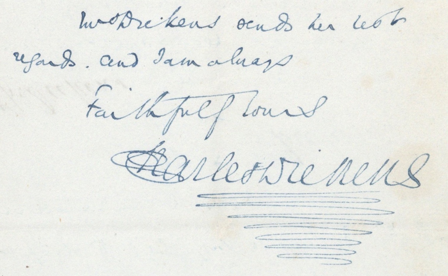 Charles Dickens signed letter