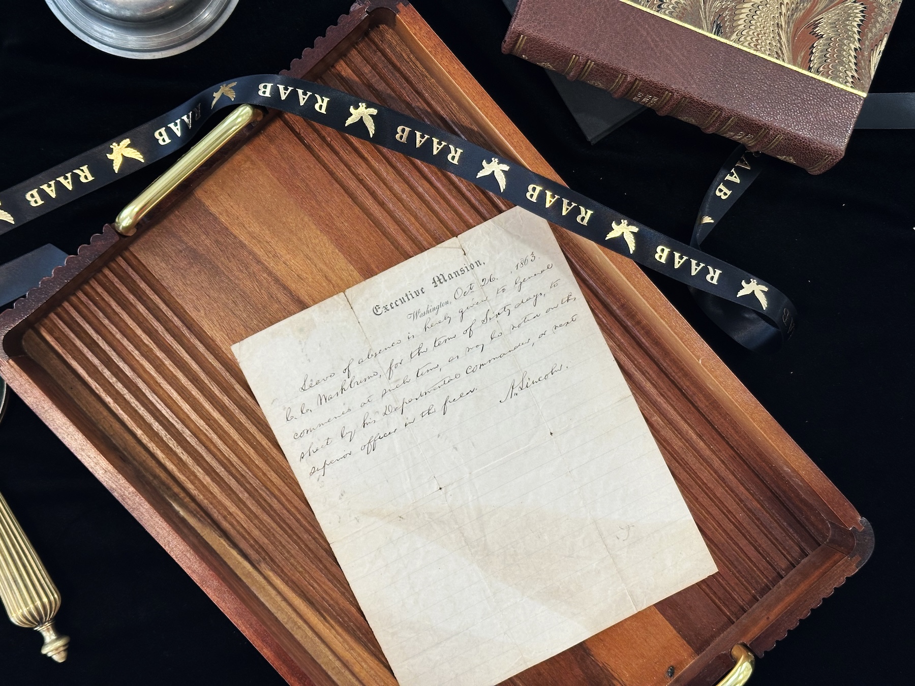 Lincoln signed letter 1863