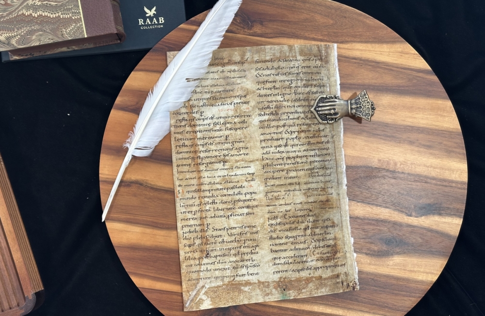 Medieval manuscript leaf with musical notations