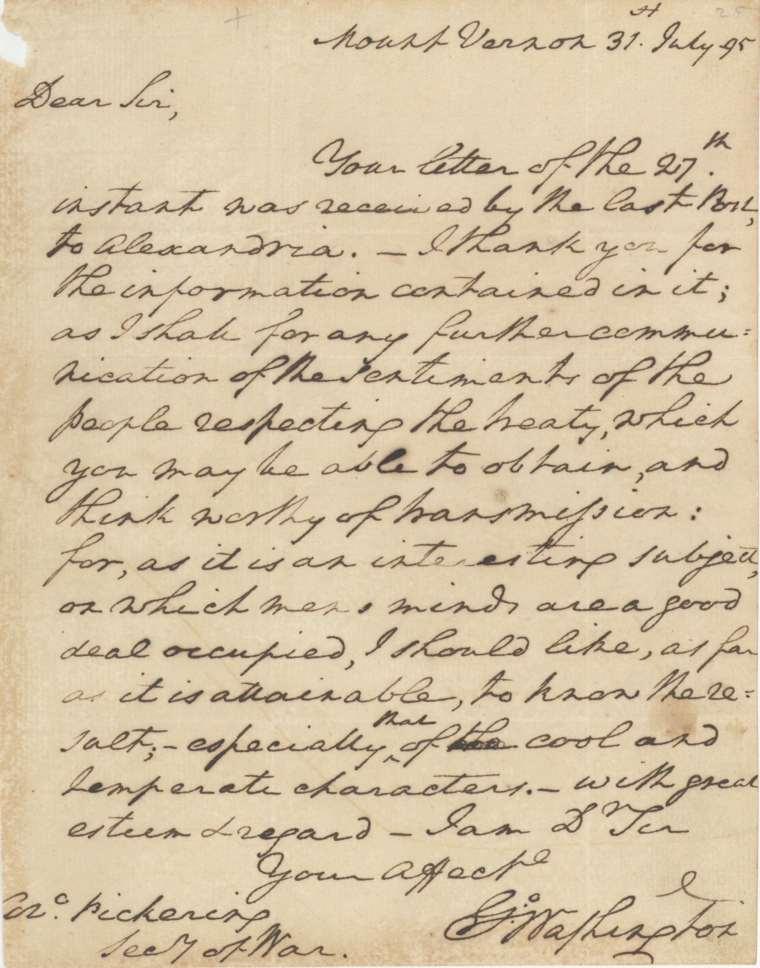 George Washington signed letter
