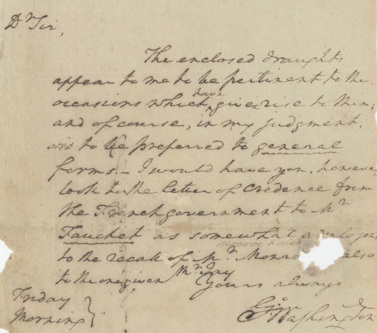 George Washington signed letter