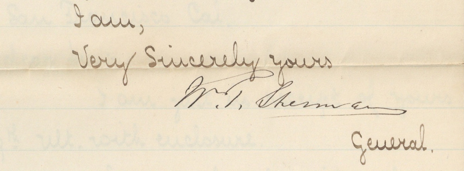 William Tecumseh Sherman autograph