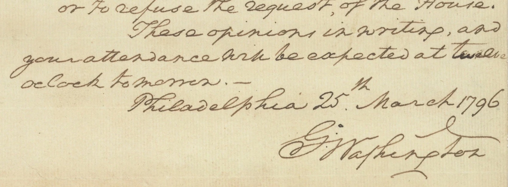 George Washington autograph letter