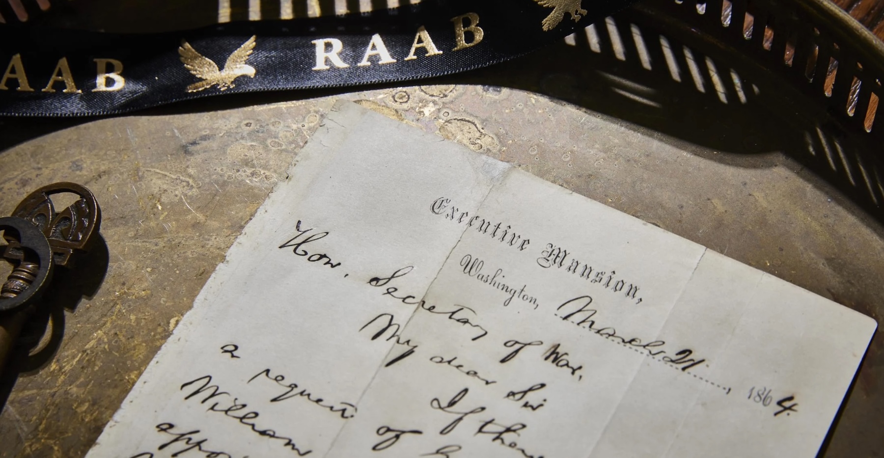 Lincoln signed document Executive Mansion