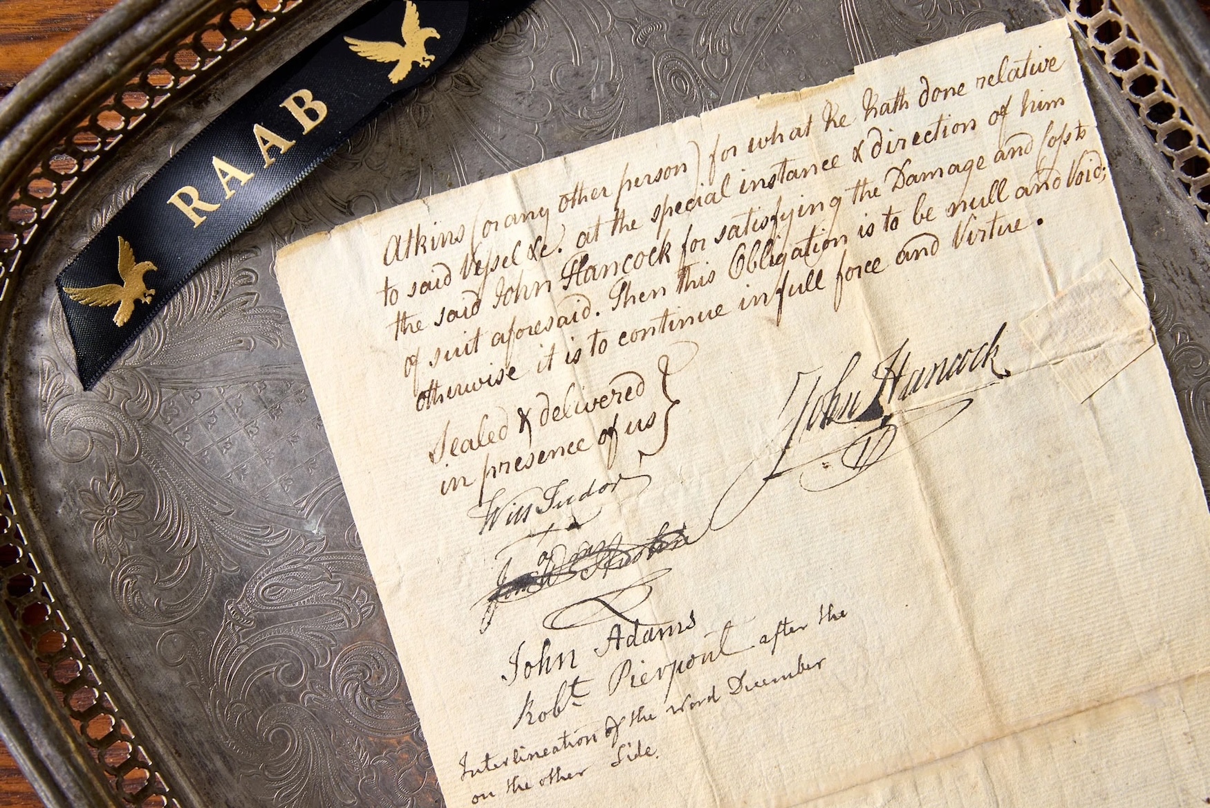 Document signed by John Hancock and John Adams