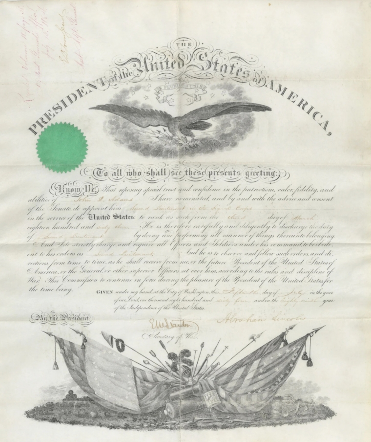 Lincoln signed military commission