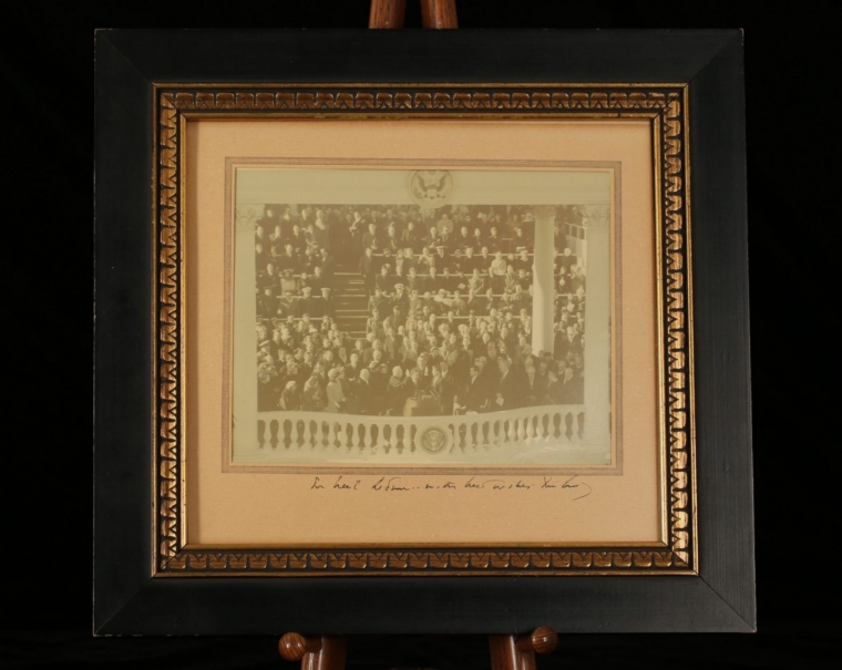 Signed photo of JFK inauguration