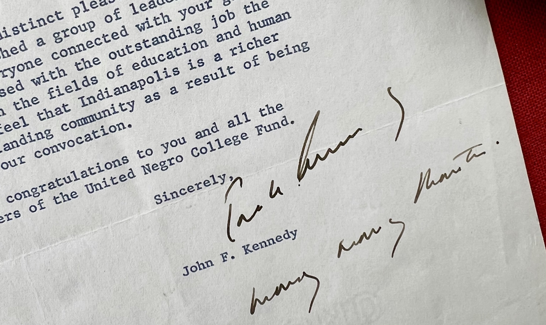 John F. Kennedy signed letter