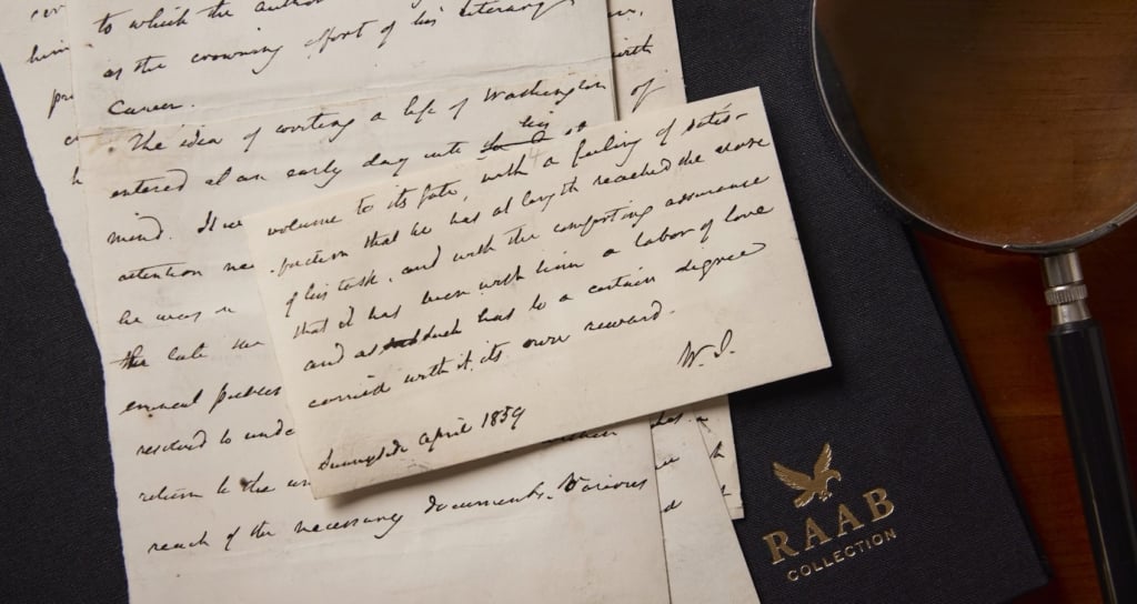 Washington Irving manuscript signed