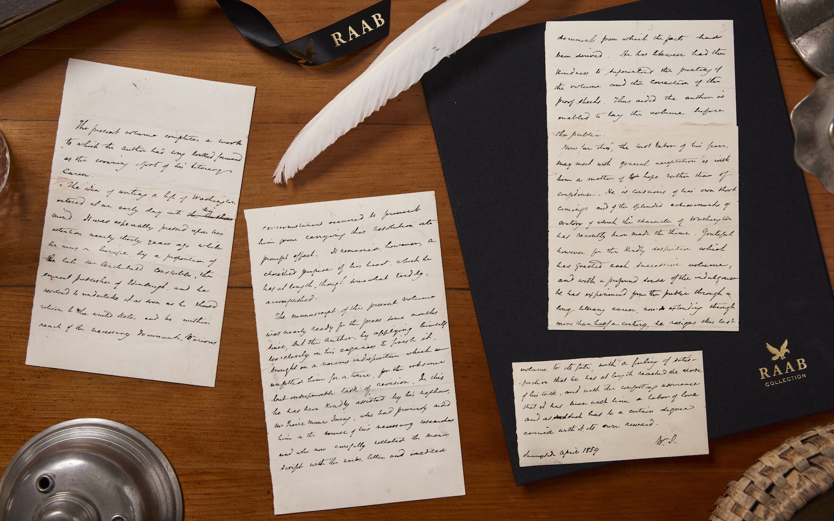 Washington Irving autograph manuscript signed