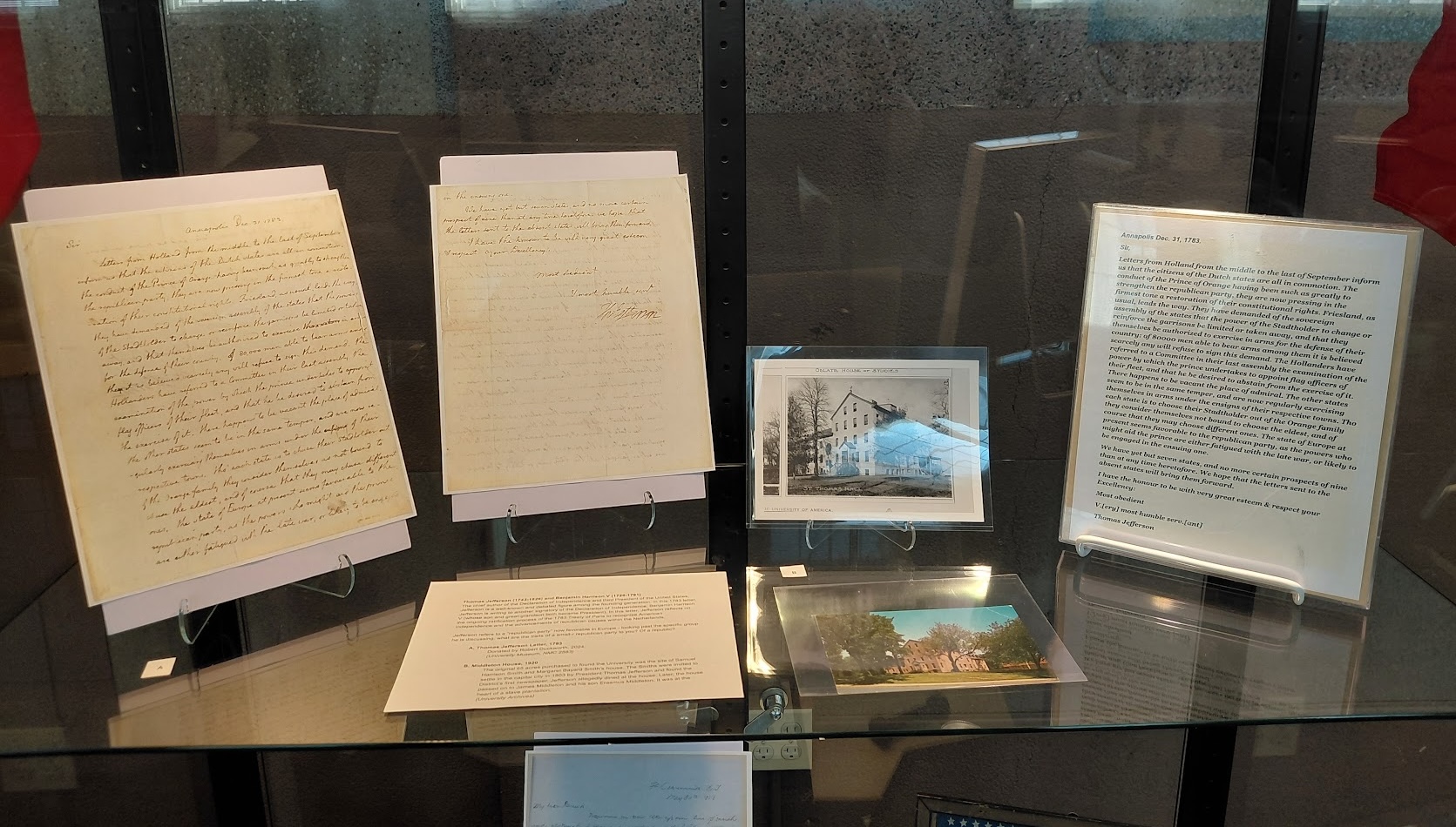 Jefferson letter on exhibit