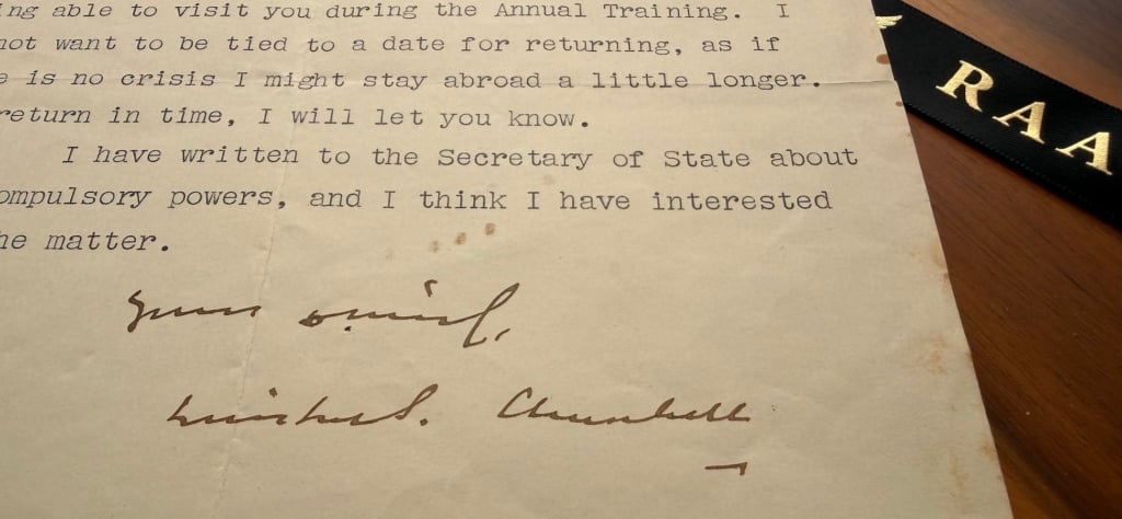 Winston Churchill signed letter