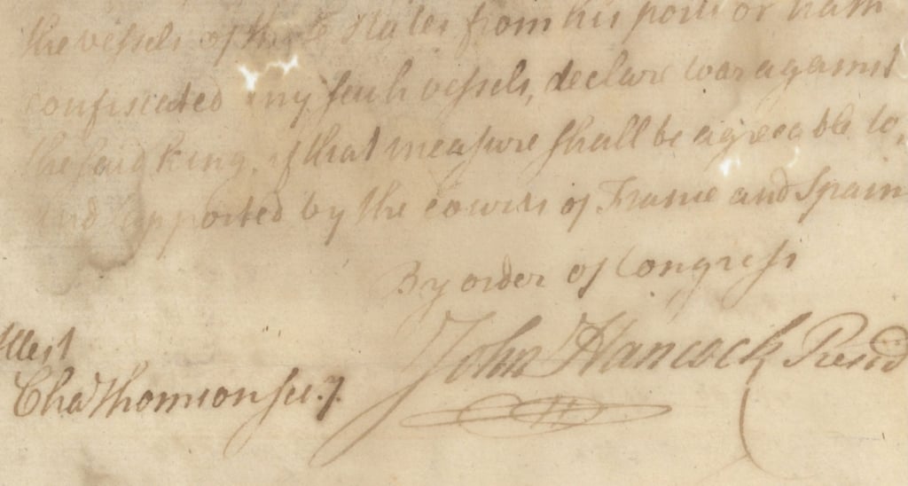 John Hancock autograph