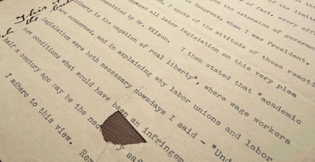Roosevelt bullet hole manuscript