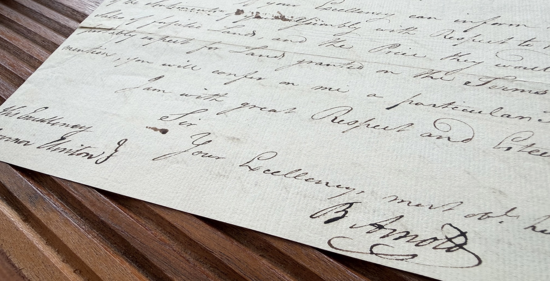 Benedict Arnold signed letter
