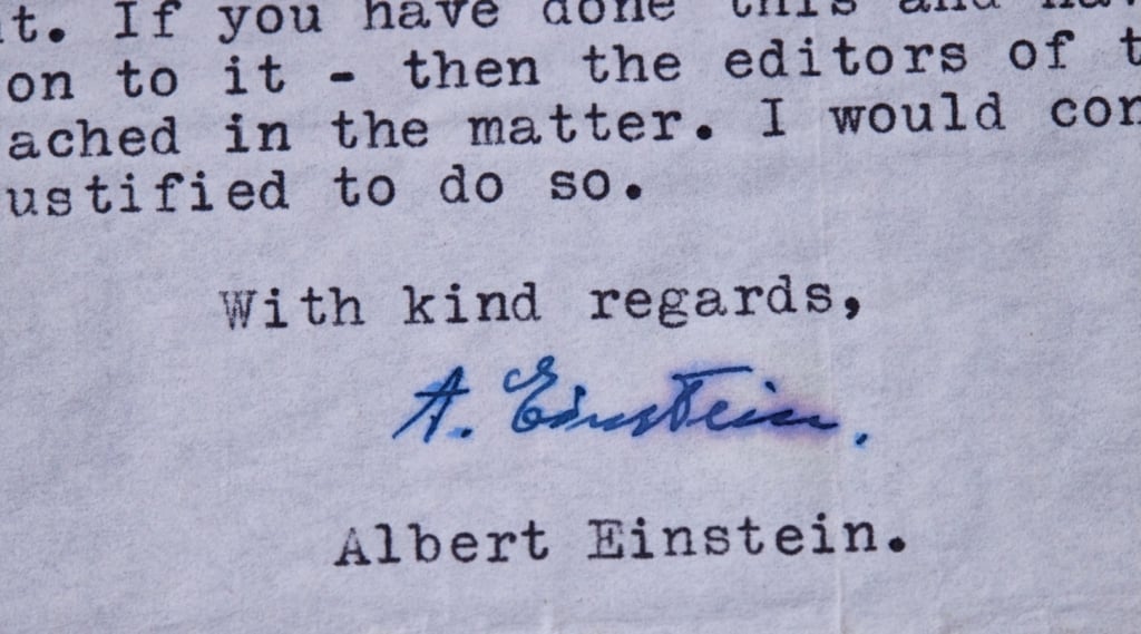 Albert Einstein autograph
